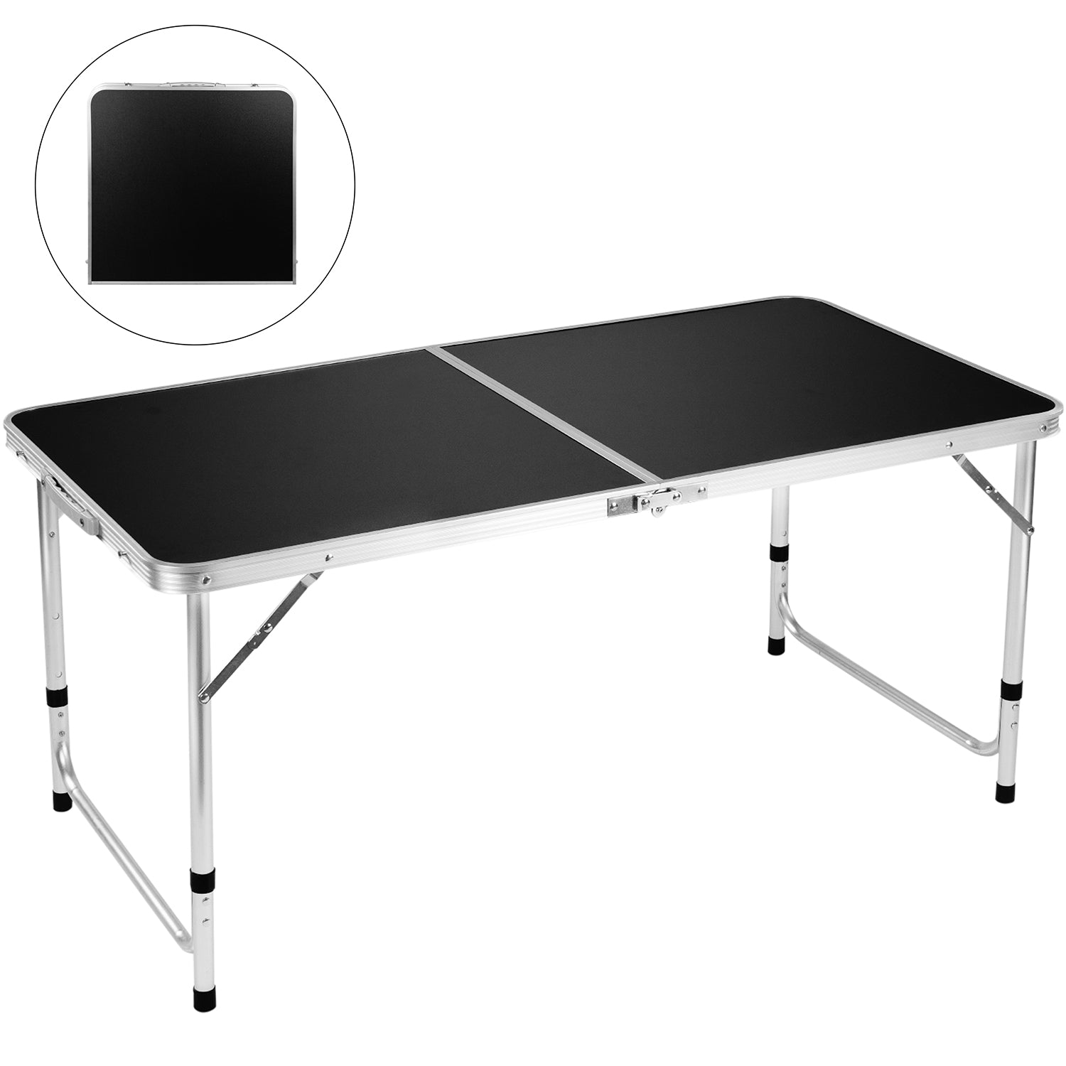 Folding Camping Table, FiveJoy 4 FT Aluminum Height Adjustable 47" x 24"
